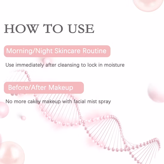 OEM Cuidados com a pele Ácido hialurônico antirrugas Brilho da pele Vitamina E Névoa facial