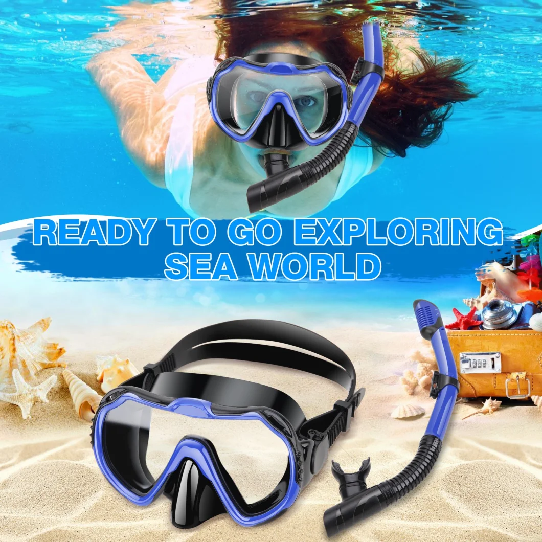 Snorkeling Diving Mask, Easy Breath Scuba Snorkeling Gear with Silicon Mouth Piece and Easy Adjustable Strap