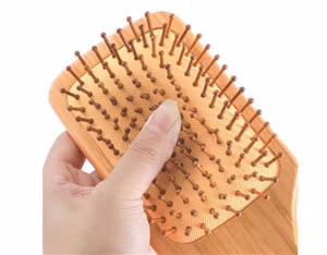 Escova de cabelo, escova de cabelo de bambu de madeira natural ecológica, massageando o couro cabeludo, reduzindo o emaranhado e a quebra do cabelo, promovendo o crescimento do cabelo
