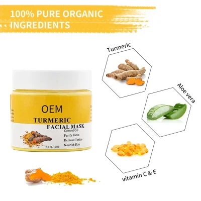 Lama Orgânica Curcuma Facial Remoção de Acne Hidratante Clareamento Cuidados com a Pele