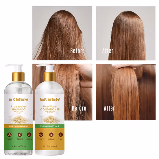 Água de Arroz Shampoo e Condicionador Marca Própria 100% Natural Orgânico Força e Crescimento Tratamento Capilar Cuidados Capilares