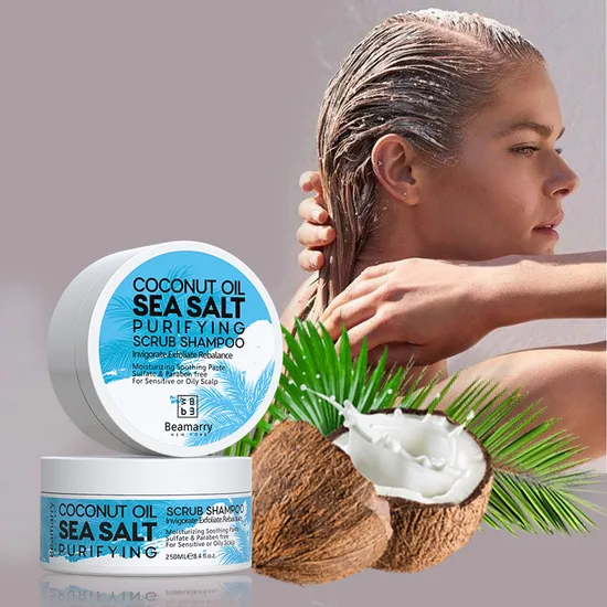 Shampoo de sal marinho orgânico para couro cabeludo