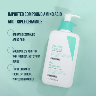 Espuma de Limpeza Orgânica Coreana de Marca Própria Ácido Salicílico Acne Clear 2 em 1 Lavagem Facial Espuma de Limpeza Profunda